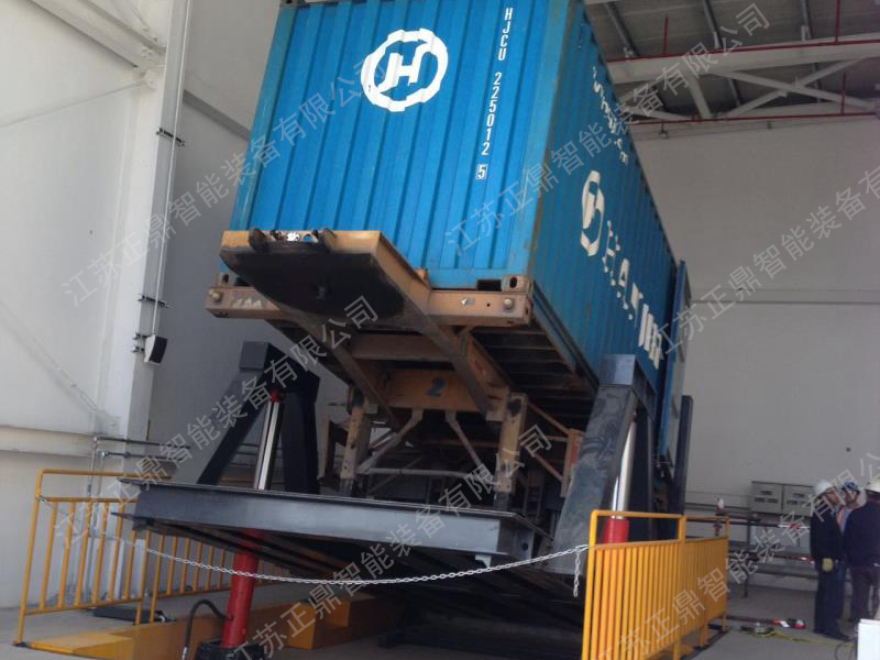 Gantry container truck dumper